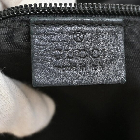 GUCCI Logo GG Pattern Cross Body Shoulder Bag Canvas Leather Black Italy 89EE815 - Picture 15 of 16